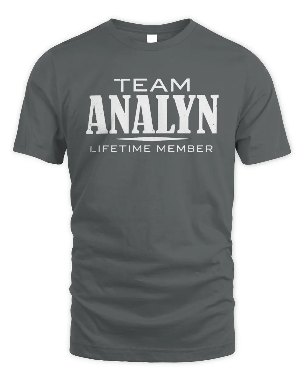 ANALYN BL62-K4-128 - Personalized “Team NAME Lifetime Member” - Unisex Standard T-Shirt - Charcoal