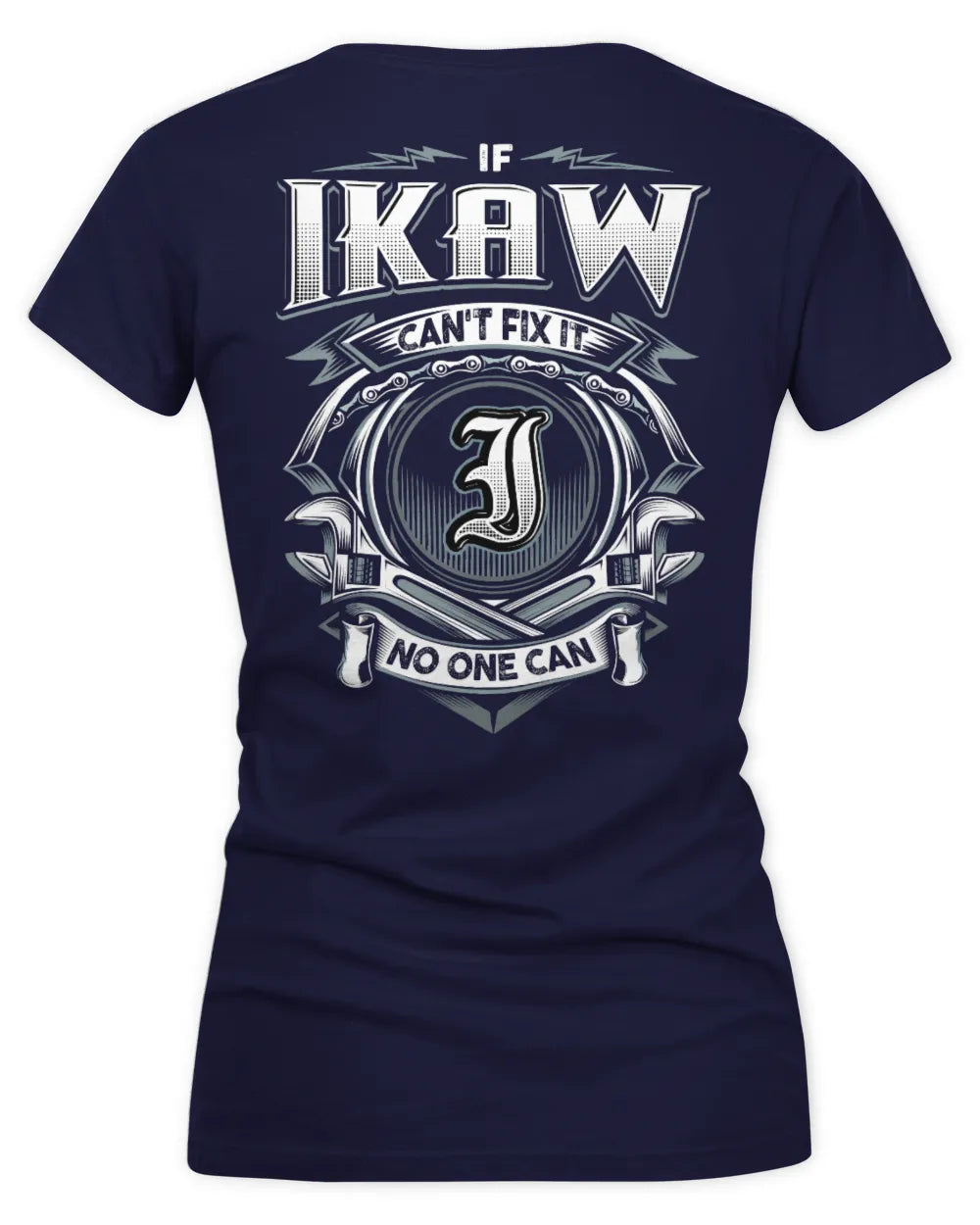 IKAW AP81-K4-626 - Personalized Ahmed Quote Apparel “If Ahmed Can't Fix It, No One Can” - Women's V-Neck T-Shirt - Navy