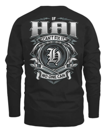 HAI AP81-K4-626 - Personalized Ahmed Quote Apparel “If Ahmed Can't Fix It, No One Can” - Men's Long Sleeved T-Shirt - Black
