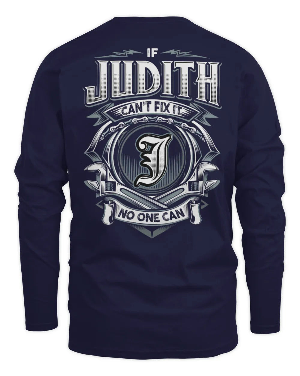 JUDITH AP81-K4-626 - Personalized Ahmed Quote Apparel “If Ahmed Can't Fix It, No One Can” - Men's Long Sleeved T-Shirt - Navy