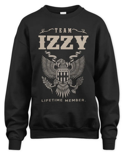 IZZY TP06-K82 – Personalized Classic Style Apparel “Team NAME Lifetime Member” - Unisex Sweatshirt - Black