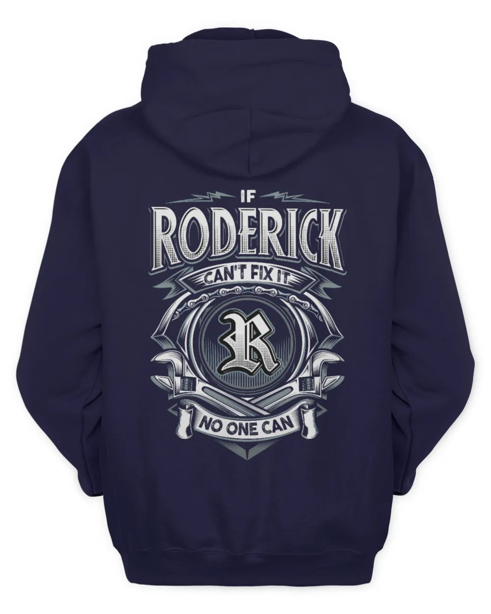 RODERICK AP81-K4-626 - Personalized Ahmed Quote Apparel “If Ahmed Can't Fix It, No One Can” - Unisex Hoodie - Navy