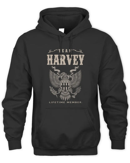 HARVEY TP06-K82 – Personalized Classic Style Apparel “Team NAME Lifetime Member” - Unisex Hoodie - Black