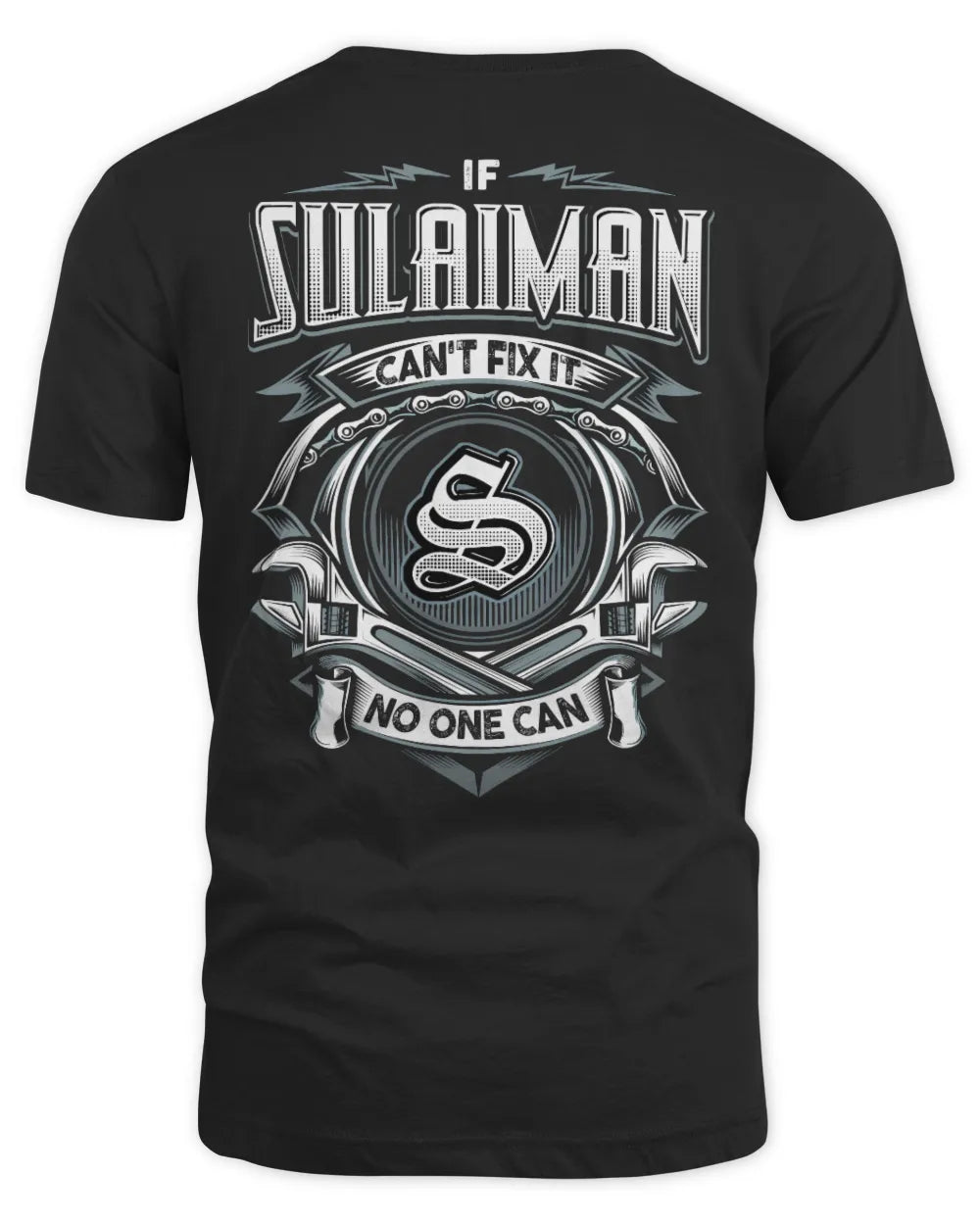 SULAIMAN AP81-K4-626 - Personalized Ahmed Quote Apparel “If Ahmed Can't Fix It, No One Can” - Unisex Standard T-Shirt - Black