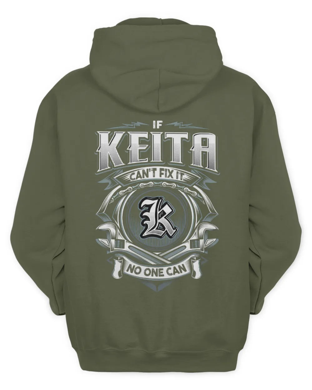 KEITA AP81-K4-626 - Personalized Ahmed Quote Apparel “If Ahmed Can't Fix It, No One Can” - Unisex Hoodie - Military Green