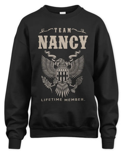 NANCY TP06-K82 – Personalized Classic Style Apparel “Team NAME Lifetime Member” - Unisex Sweatshirt - Black
