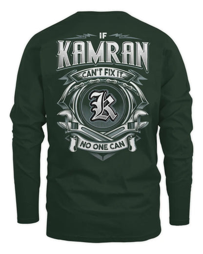 KAMRAN AP81-K4-626 - Personalized Ahmed Quote Apparel “If Ahmed Can't Fix It, No One Can” - Men's Long Sleeved T-Shirt - Forest Green
