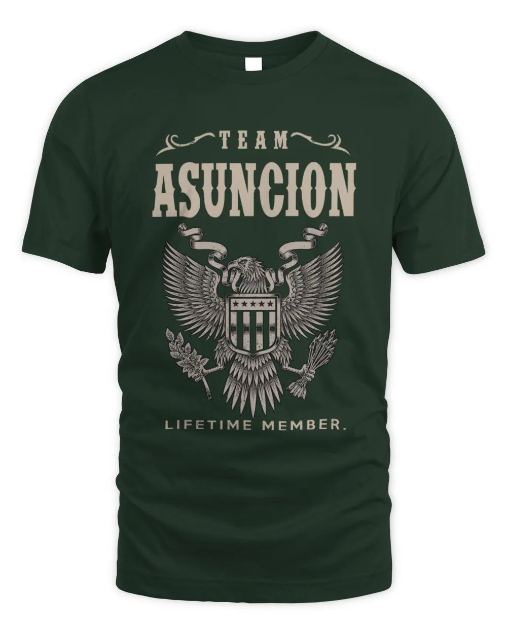 ASUNCION TP06-K82 – Personalized Classic Style Apparel “Team NAME Lifetime Member” - Unisex Standard T-Shirt - Forest Green