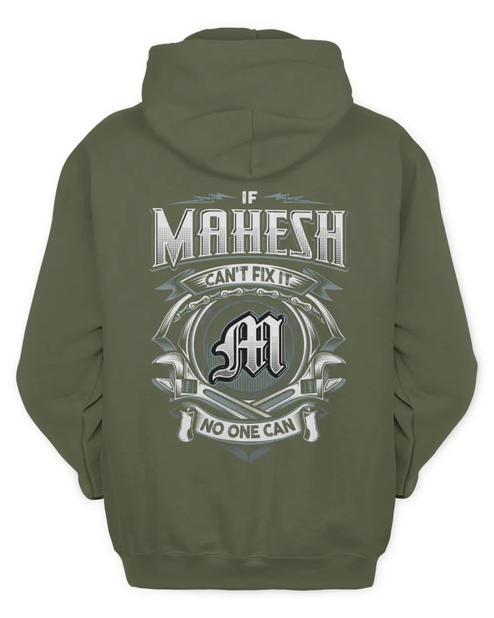 MAHESH AP81-K4-626 - Personalized Ahmed Quote Apparel “If Ahmed Can't Fix It, No One Can” - Unisex Hoodie - Military Green