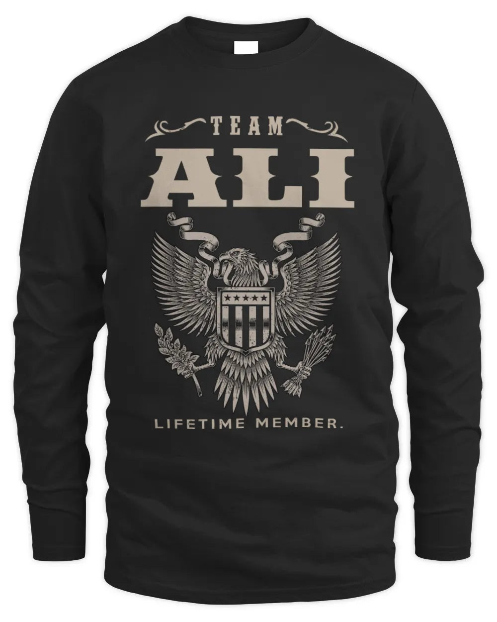 ALI TP06-K82 – Personalized Classic Style Apparel “Team NAME Lifetime Member” - Men's Long Sleeved T-Shirt - Black