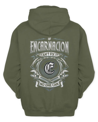 ENCARNACION AP81-K4-626 - Personalized Ahmed Quote Apparel “If Ahmed Can't Fix It, No One Can” - Unisex Hoodie - Military Green