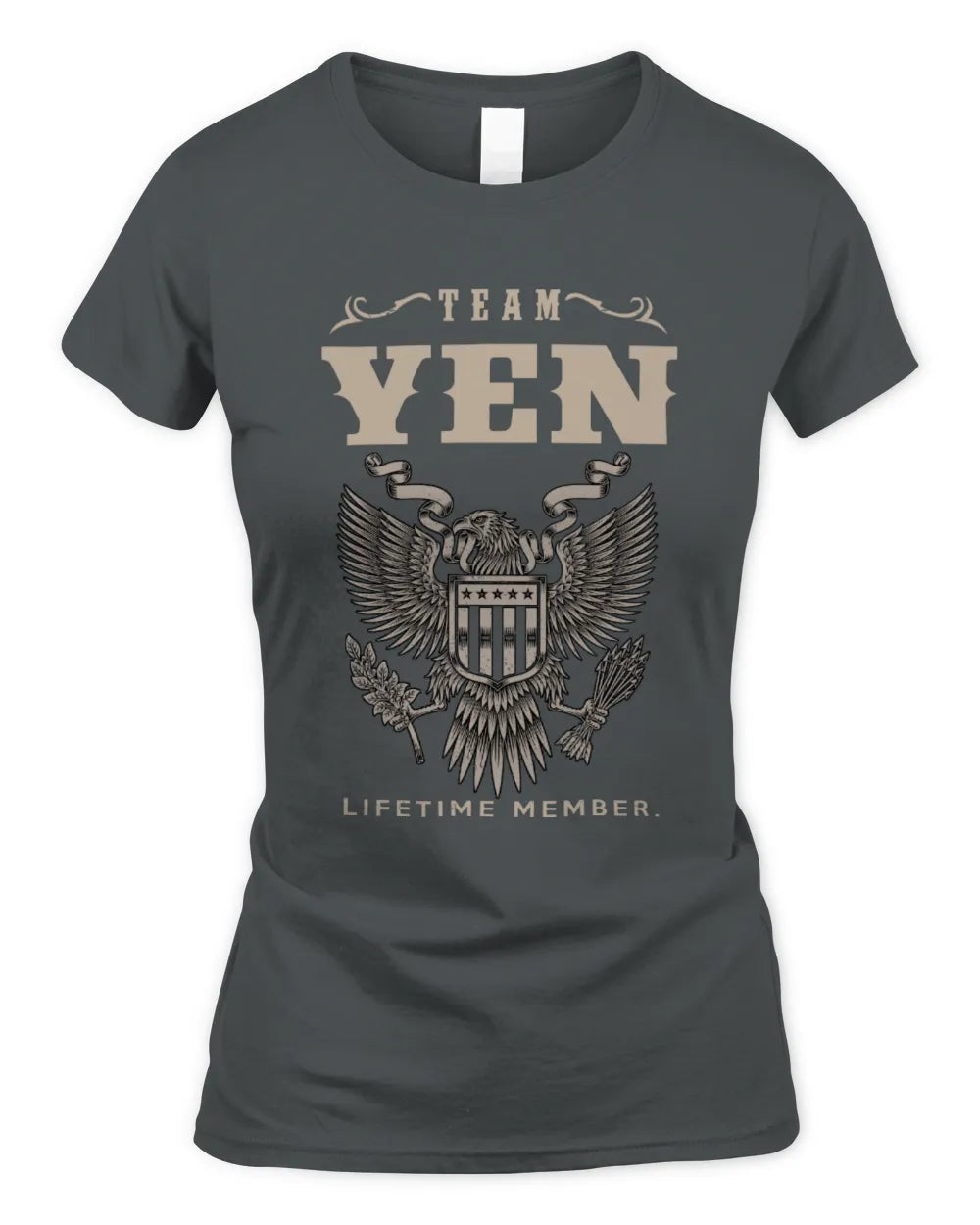 YEN TP06-K82 – Personalized Classic Style Apparel “Team NAME Lifetime Member” - Women's Standard T-Shirt - Charcoal