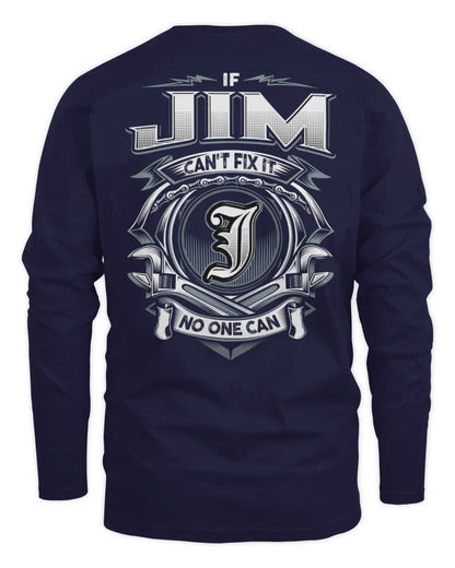JIM AP81-K4-626 - Personalized Ahmed Quote Apparel “If Ahmed Can't Fix It, No One Can” - Men's Long Sleeved T-Shirt - Navy