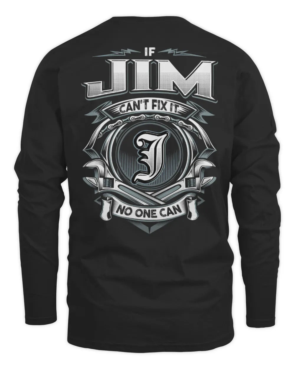 JIM AP81-K4-626 - Personalized Ahmed Quote Apparel “If Ahmed Can't Fix It, No One Can” - Men's Long Sleeved T-Shirt - Black