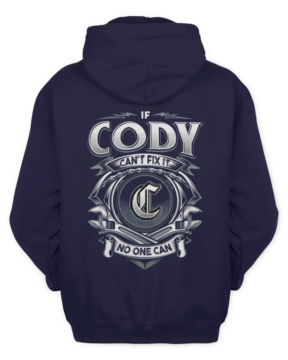 CODY AP81-K4-626 - Personalized Ahmed Quote Apparel “If Ahmed Can't Fix It, No One Can” - Unisex Hoodie - Navy