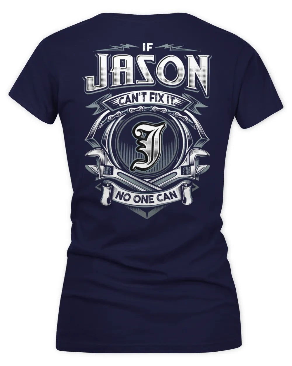 JASON AP81-K4-626 - Personalized Ahmed Quote Apparel “If Ahmed Can't Fix It, No One Can” - Women's V-Neck T-Shirt - Navy