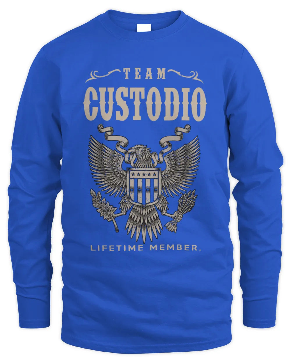 CUSTODIO TP06-K82 – Personalized Classic Style Apparel “Team NAME Lifetime Member” - Men's Long Sleeved T-Shirt - Royal