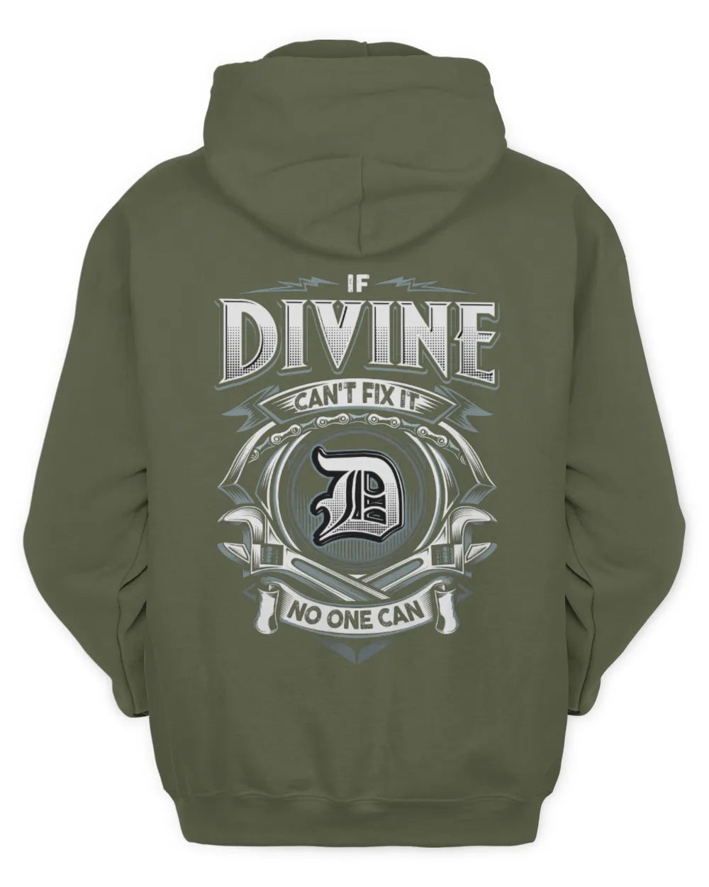 DIVINE AP81-K4-626 - Personalized Ahmed Quote Apparel “If Ahmed Can't Fix It, No One Can” - Unisex Hoodie - Military Green