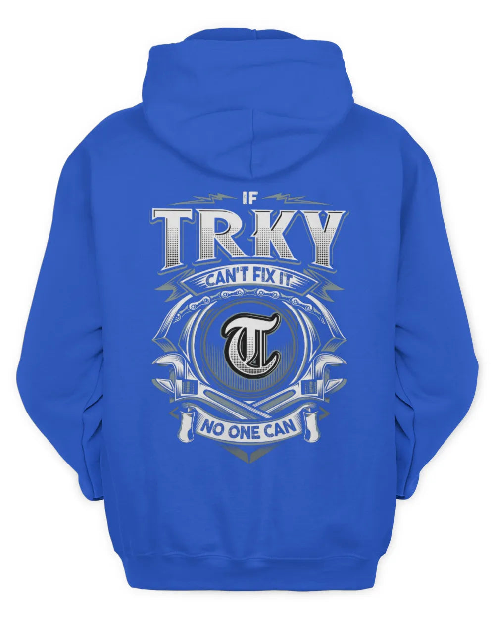 TRKY AP81-K4-626 - Personalized Ahmed Quote Apparel “If Ahmed Can't Fix It, No One Can” - Unisex Hoodie - Royal