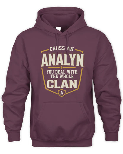 ANALYN NT1-K008 Cross A/An NAME, You Deal With the Whole Clan | Personalized Vintage T-Shirt - Unisex Hoodie - Maroon