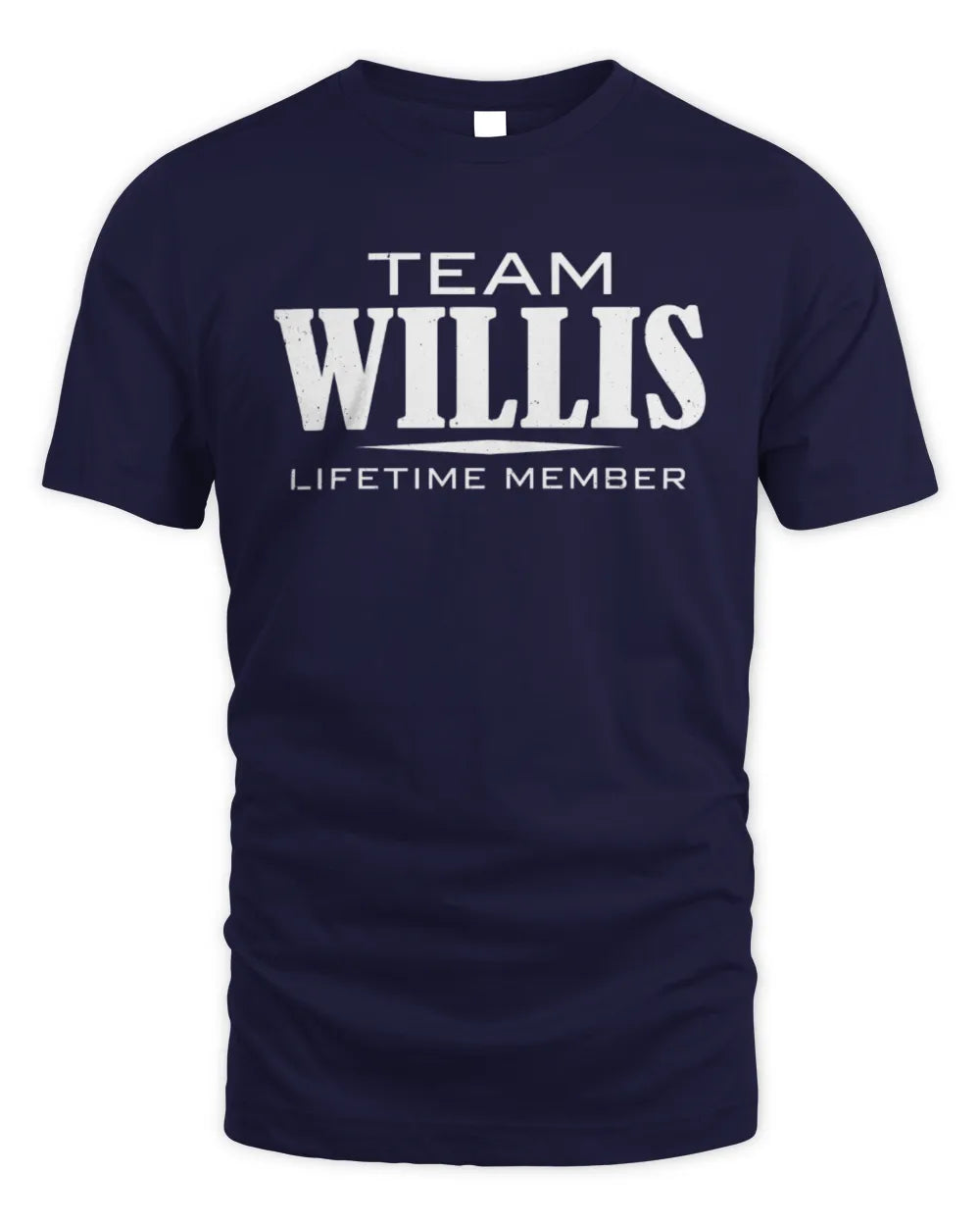 WILLIS BL62-K4-128 - Personalized “Team NAME Lifetime Member” - Unisex Standard T-Shirt - Navy
