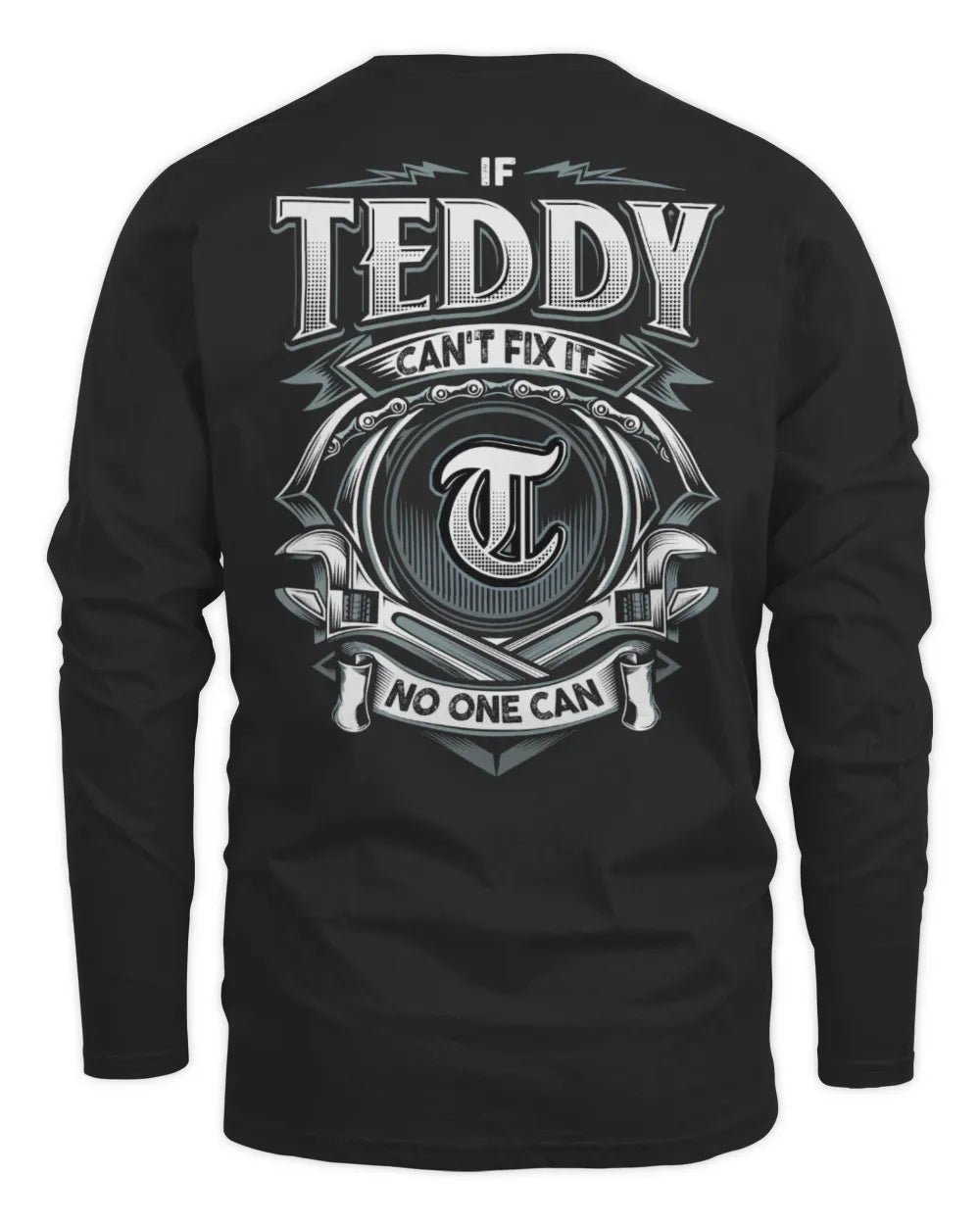 TEDDY AP81-K4-626 - Personalized Ahmed Quote Apparel “If Ahmed Can't Fix It, No One Can” - Men's Long Sleeved T-Shirt - Black