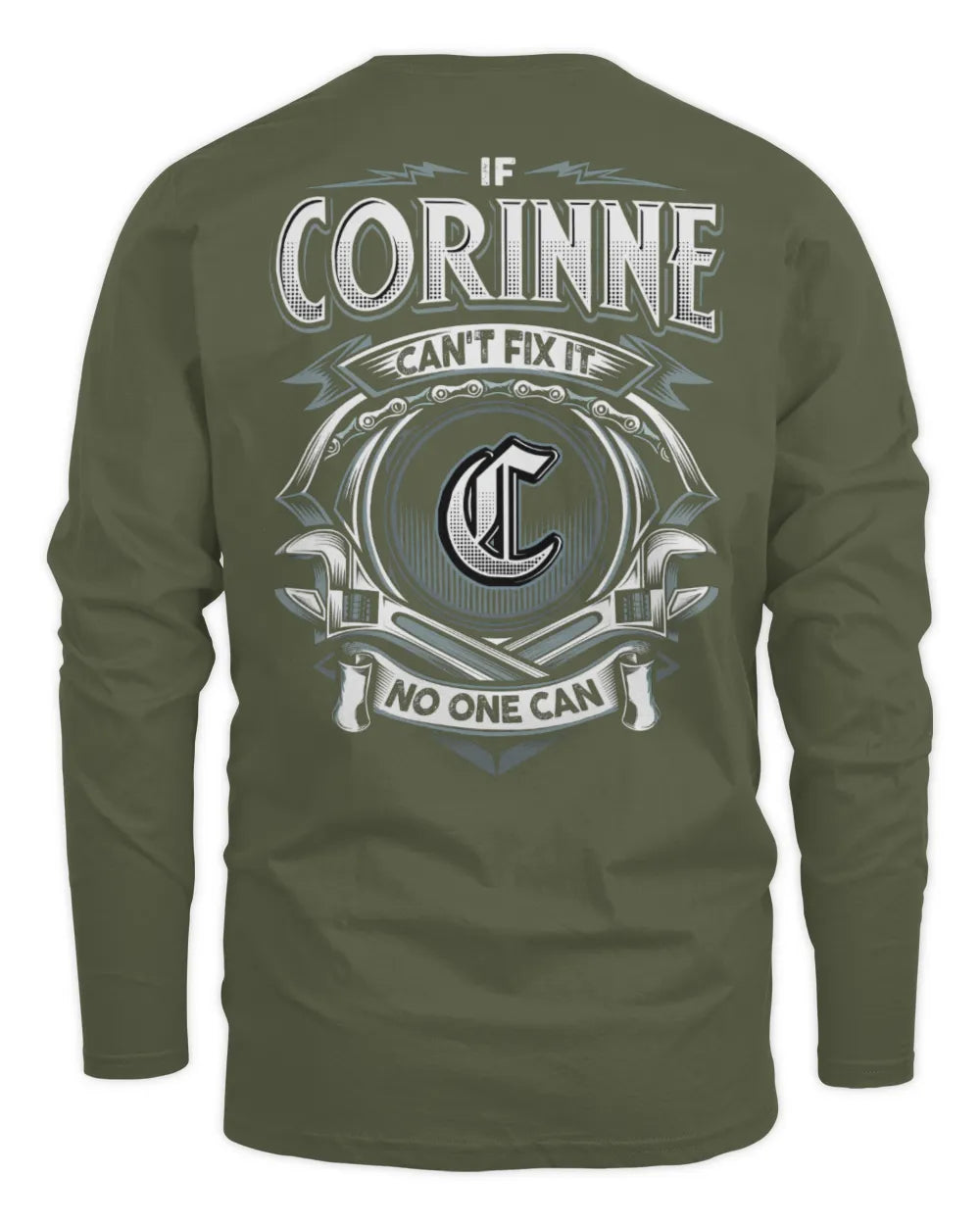 CORINNE AP81-K4-626 - Personalized Ahmed Quote Apparel “If Ahmed Can't Fix It, No One Can” - Men's Long Sleeved T-Shirt - Military Green