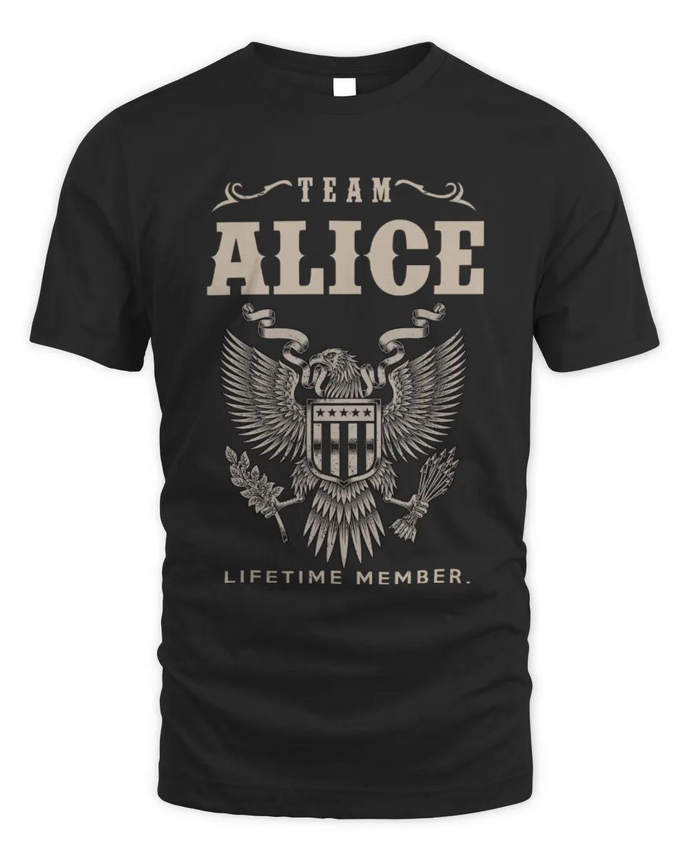 ALICE TP06-K82 – Personalized Classic Style Apparel “Team NAME Lifetime Member” - Unisex Standard T-Shirt - Black