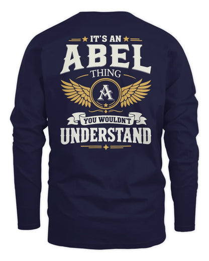 ABEL KT06-M008 It’s a [NAME] Thing – You Wouldn’t Understand | Personalized Vintage T-Shirt - Men's Long Sleeved T-Shirt - Navy