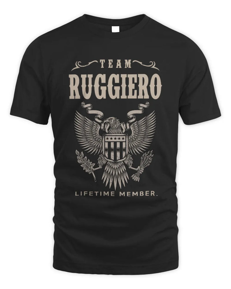RUGGIERO TP06-K82 – Personalized Classic Style Apparel “Team NAME Lifetime Member” - Unisex Standard T-Shirt - Black
