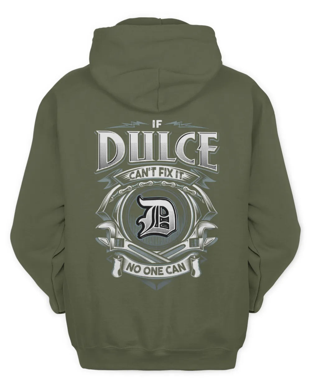 DULCE AP81-K4-626 - Personalized Ahmed Quote Apparel “If Ahmed Can't Fix It, No One Can” - Unisex Hoodie - Military Green
