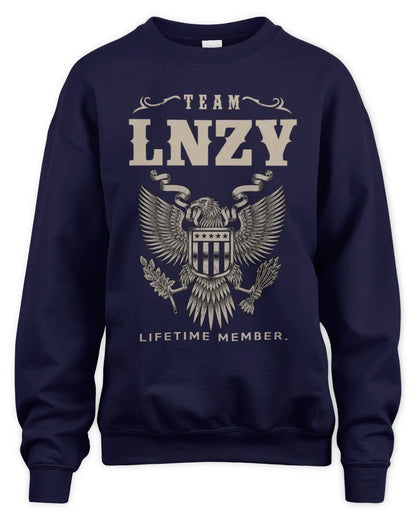 LNZY TP06-K82 – Personalized Classic Style Apparel “Team NAME Lifetime Member” - Unisex Sweatshirt - Navy