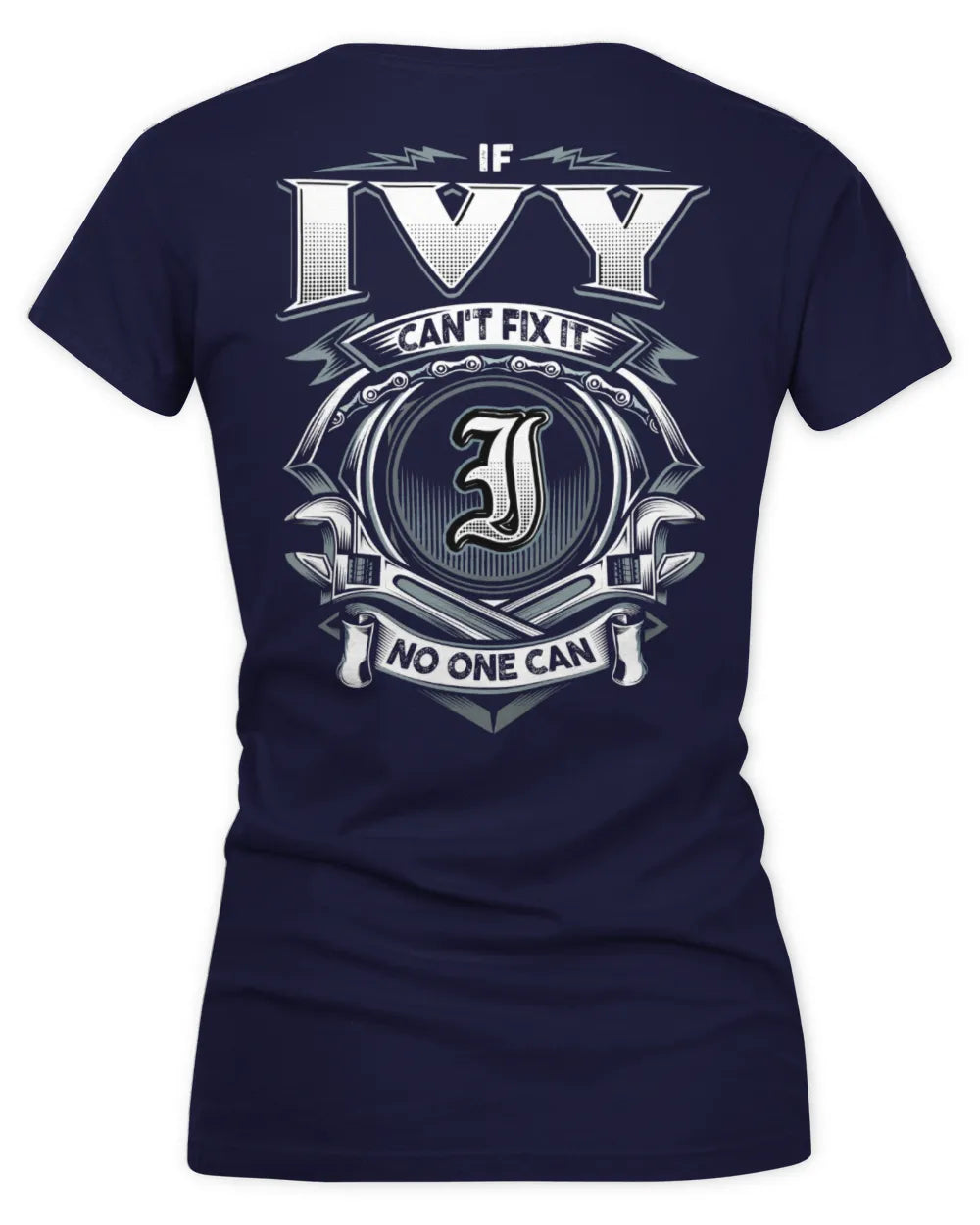 IVY AP81-K4-626 - Personalized Ahmed Quote Apparel “If Ahmed Can't Fix It, No One Can” - Women's V-Neck T-Shirt - Navy