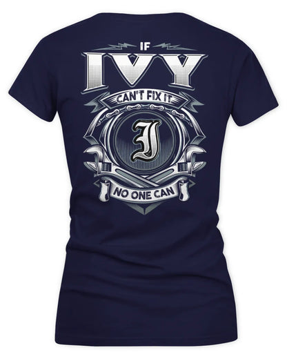 IVY AP81-K4-626 - Personalized Ahmed Quote Apparel “If Ahmed Can't Fix It, No One Can” - Women's V-Neck T-Shirt - Navy