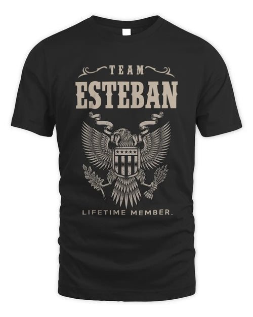 ESTEBAN TP06-K82 – Personalized Classic Style Apparel “Team NAME Lifetime Member” - Unisex Standard T-Shirt - Black