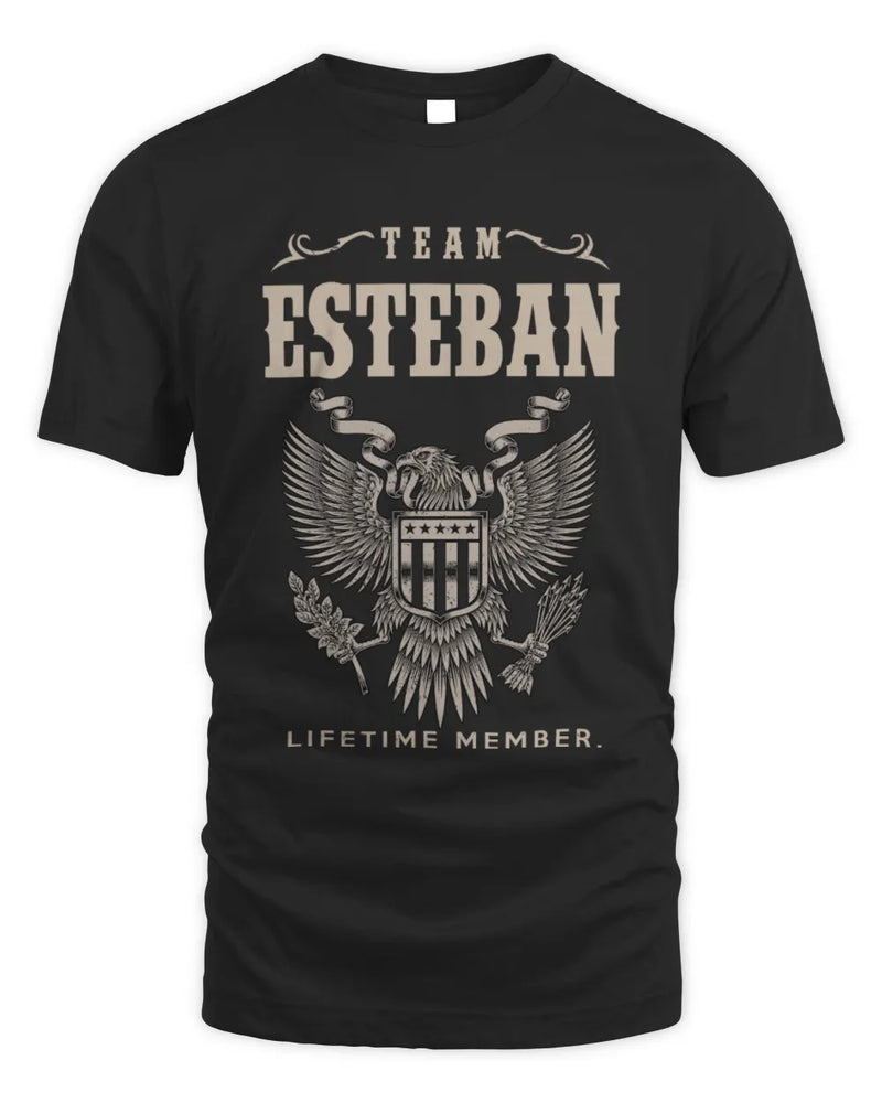 ESTEBAN TP06-K82 – Personalized Classic Style Apparel “Team NAME Lifetime Member” - Unisex Standard T-Shirt - Black
