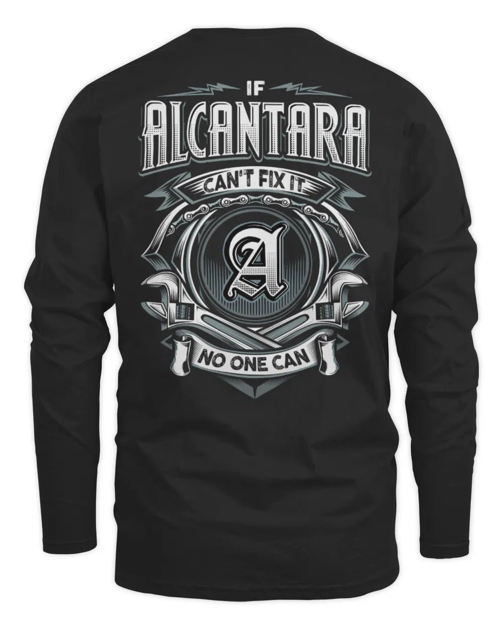 ALCANTARA AP81-K4-626 - Personalized Ahmed Quote Apparel “If Ahmed Can't Fix It, No One Can” - Men's Long Sleeved T-Shirt - Black