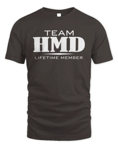 HMD BL62-K4-128 - Personalized “Team NAME Lifetime Member” - Unisex Standard T-Shirt - Dark Chocolate