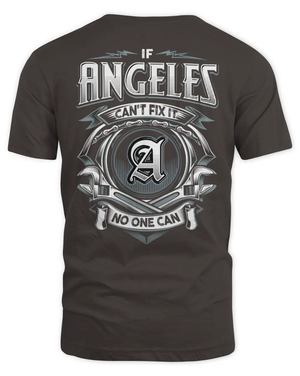 ANGELES AP81-K4-626 - Personalized Ahmed Quote Apparel “If Ahmed Can't Fix It, No One Can” - Unisex Standard T-Shirt - Dark Chocolate