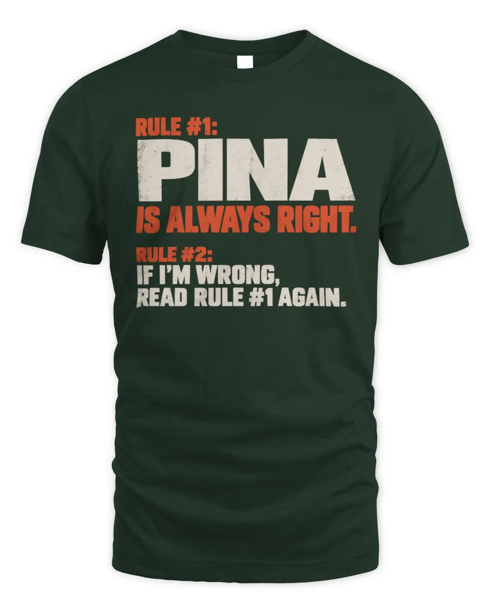 PINA NP1-H006 
Always Right Personalized Name T-Shirt – Funny Custom Name Shirt - Unisex Standard T-Shirt - Forest Green