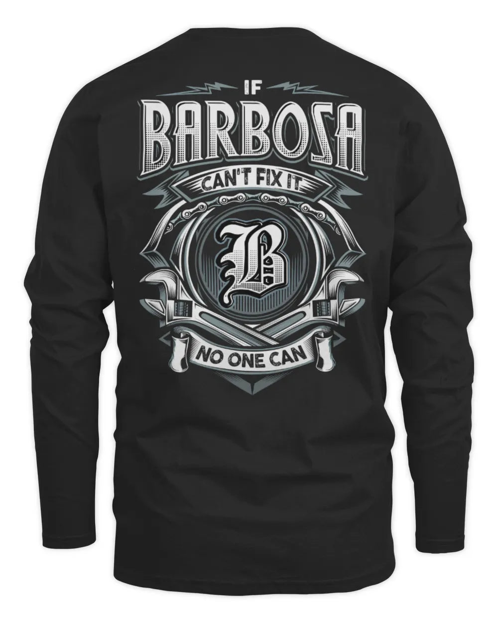 BARBOSA AP81-K4-626 - Personalized Ahmed Quote Apparel “If Ahmed Can't Fix It, No One Can” - Men's Long Sleeved T-Shirt - Black