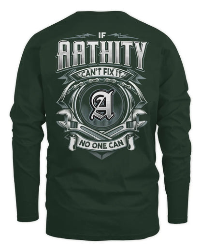 AATHITY AP81-K4-626 - Personalized Ahmed Quote Apparel “If Ahmed Can't Fix It, No One Can” - Men's Long Sleeved T-Shirt - Forest Green