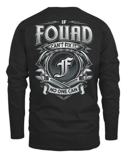 FOUAD AP81-K4-626 - Personalized Ahmed Quote Apparel “If Ahmed Can't Fix It, No One Can” - Men's Long Sleeved T-Shirt - Black