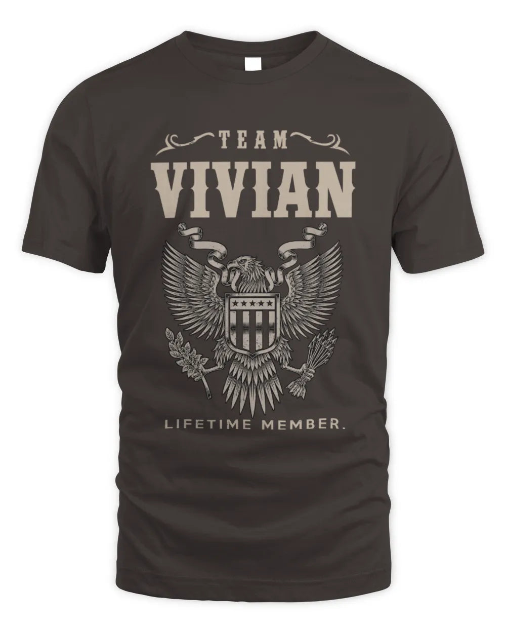 VIVIAN TP06-K82 – Personalized Classic Style Apparel “Team NAME Lifetime Member” - Unisex Standard T-Shirt - Dark Chocolate