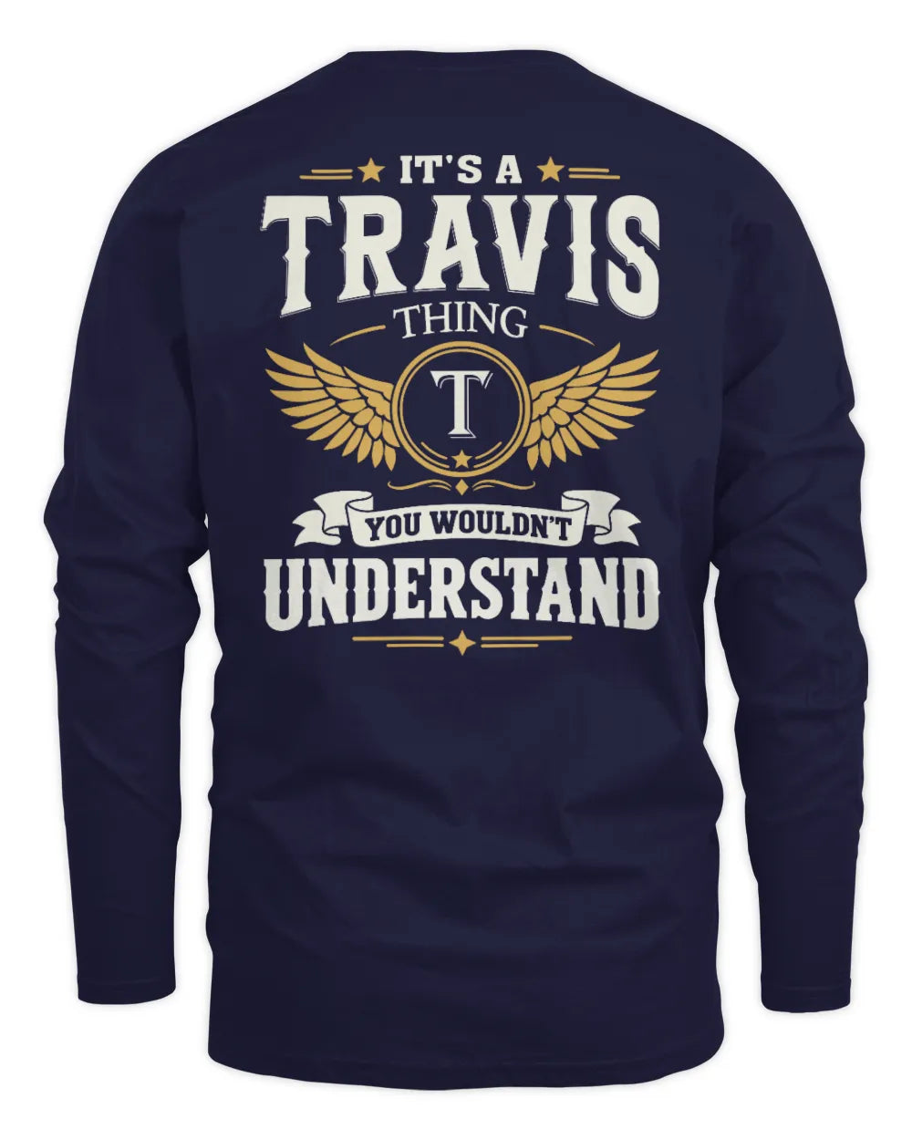 TRAVIS KT06-M008 It’s a [NAME] Thing – You Wouldn’t Understand | Personalized Vintage T-Shirt - Men's Long Sleeved T-Shirt - Navy