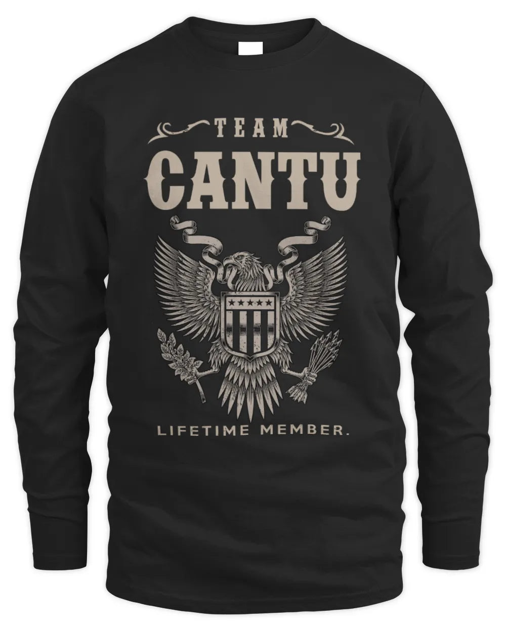 CANTU TP06-K82 – Personalized Classic Style Apparel “Team NAME Lifetime Member” - Men's Long Sleeved T-Shirt - Black