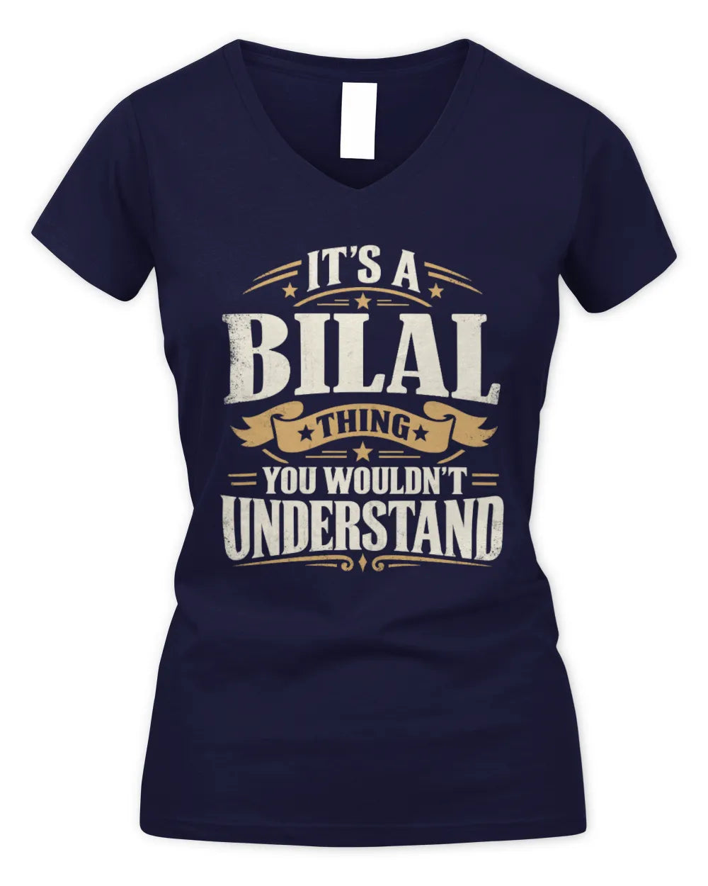 BILAL P08 TH51 - Personalized “It’s a/an [NAME] Thing – You Wouldn’t Understand” Shirt - Women's V-Neck T-Shirt - Navy