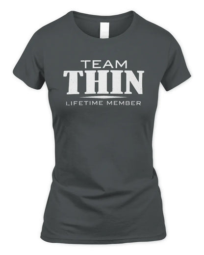 THIN BL62-K4-128 - Personalized “Team NAME Lifetime Member” - Women's Standard T-Shirt - Charcoal