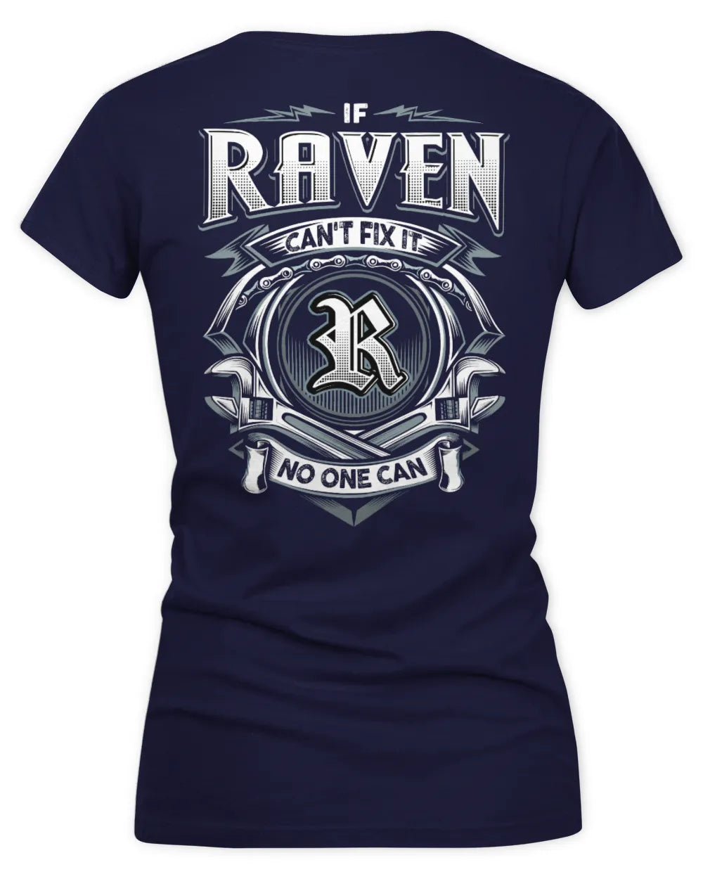RAVEN AP81-K4-626 - Personalized Ahmed Quote Apparel “If Ahmed Can't Fix It, No One Can” - Women's V-Neck T-Shirt - Navy