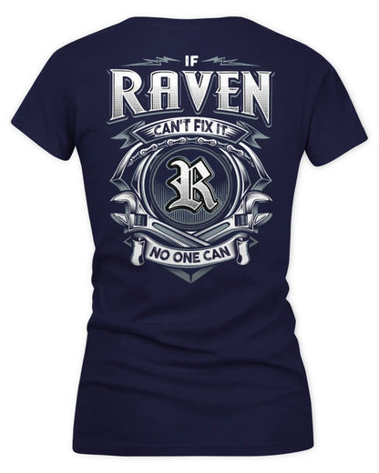 RAVEN AP81-K4-626 - Personalized Ahmed Quote Apparel “If Ahmed Can't Fix It, No One Can” - Women's V-Neck T-Shirt - Navy